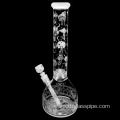 14 Inches Beaker Bottom with Geometric Ice Pinch Glass Smoking Water Pipe Wholesales